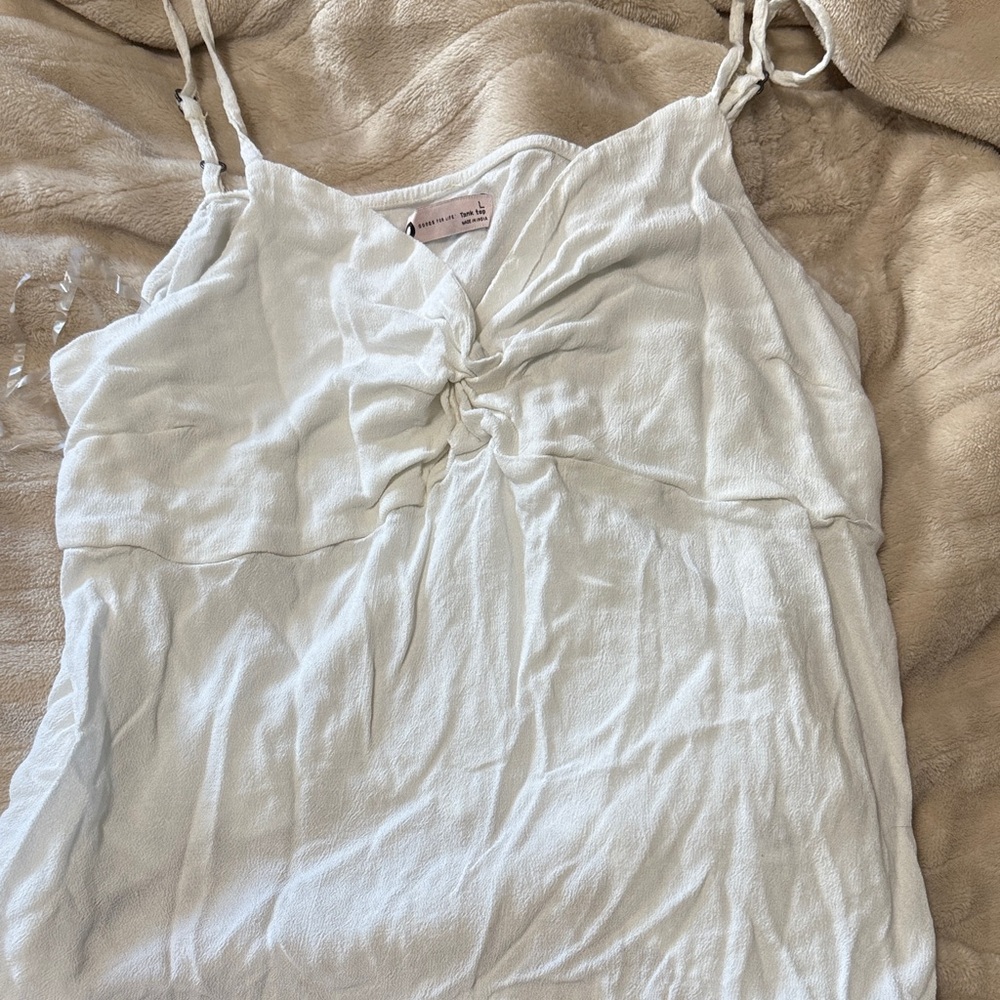 Sonoma White Ruched Camisole Top